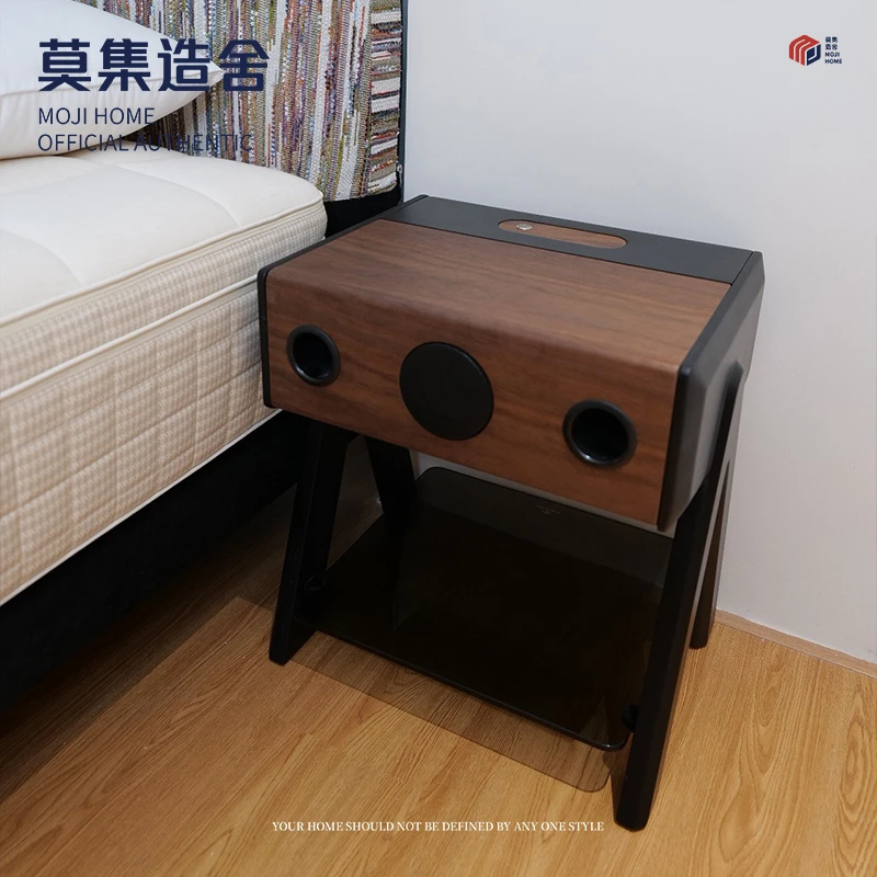 北欧实木边几咖啡桌蓝牙音响创意简约客厅沙发角几床头柜家用音响