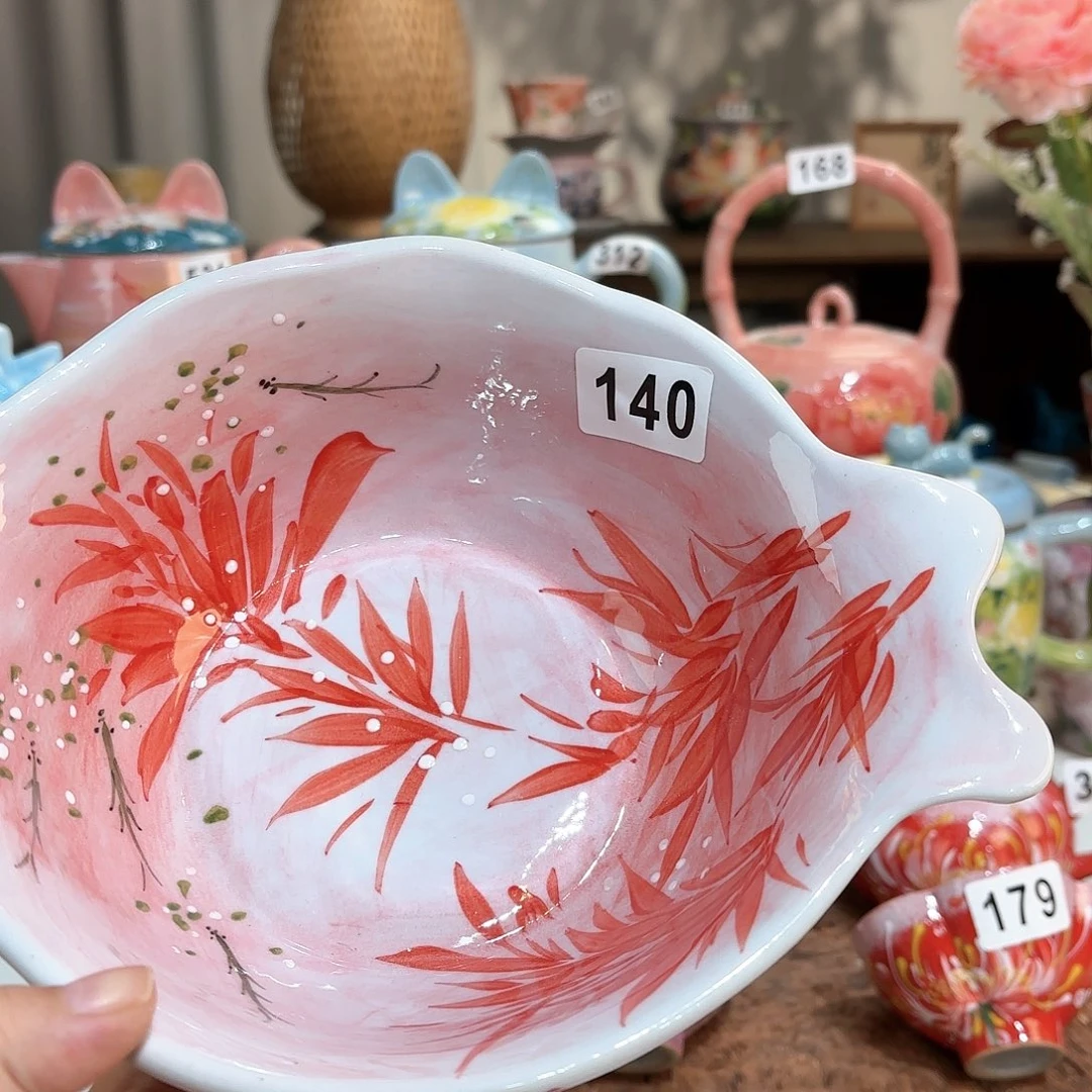 景德镇手绘高温釉下彩陶瓷茶具