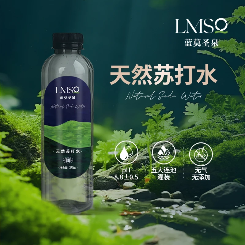 蓝莫圣泉五大连池天然苏打水PH8.8 380ml*12瓶/箱..