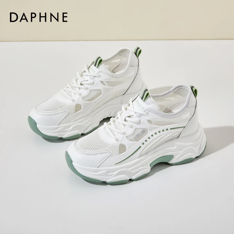 达芙妮老爹鞋女鞋透气网面鞋春夏新款百搭清新运动休闲鞋学生通勤