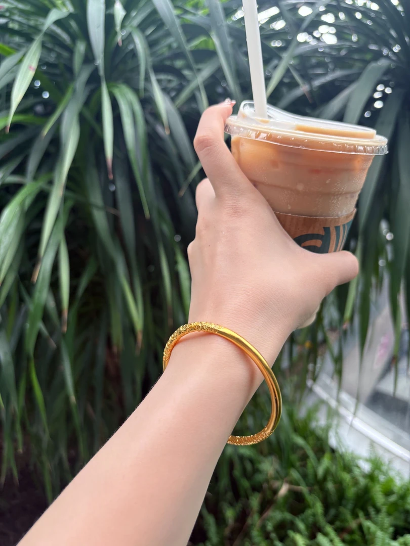 足银手镯 【卷草纹手镯】古法磨砂传承时尚百搭实心镯子经典卷草纹