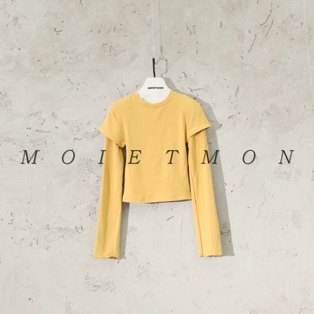 Moi et mon冬季新款小众设计师款休闲百搭舒适打底双层磨绒打底