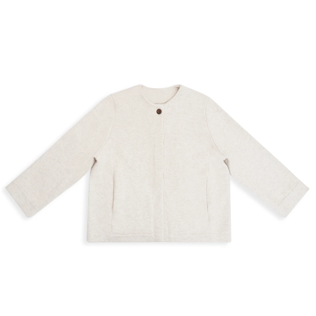 雅比那【  小名媛 】山羊绒加厚时尚气质小圆领国风短款外套