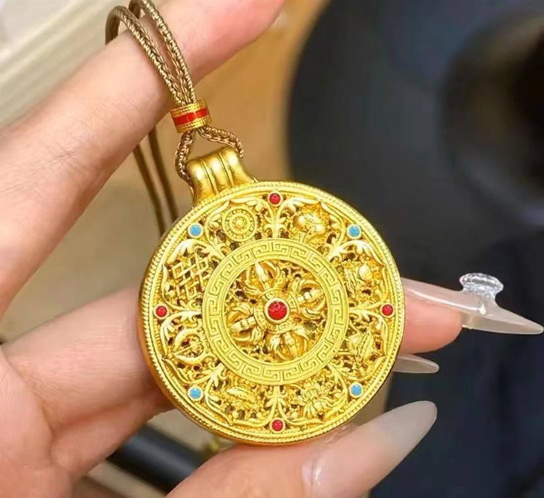 【抖音好货】孟加拉赤金豆豆提炼手工改款【金刚杵罗盘】精工版可佩戴