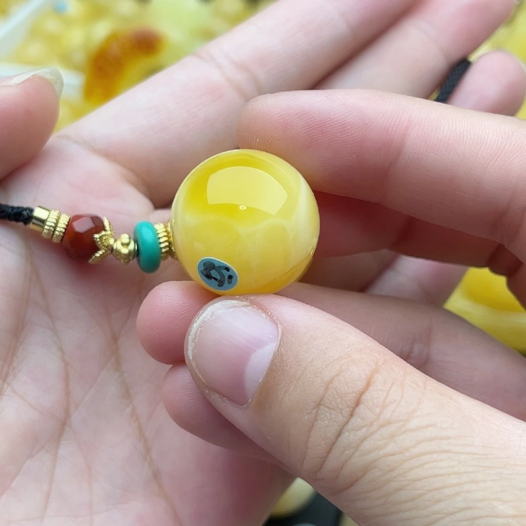 裸石琥珀未镶嵌蜜蜡圆珠梦