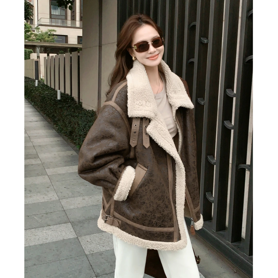 人造皮草 美洋MEIYANG 野栗子皮毛外套 摇粒绒【宽】