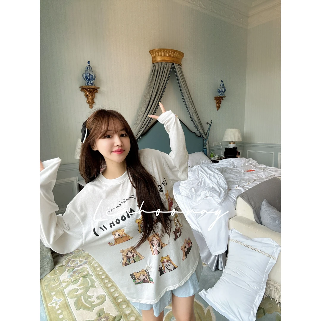 【sKycaptian】25夏日原创定制九宫格美少女长袖防晒t恤#SK02639