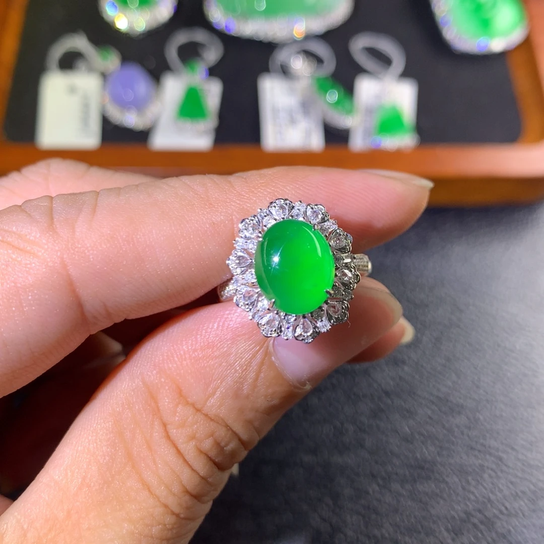 翡翠18K金镶嵌戒指两用款