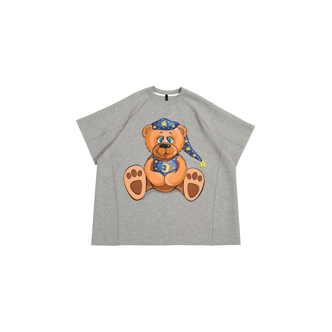 GG潮牌集合芯悟 轻奢小众高级感经典复古休闲灰色印花大T恤152014