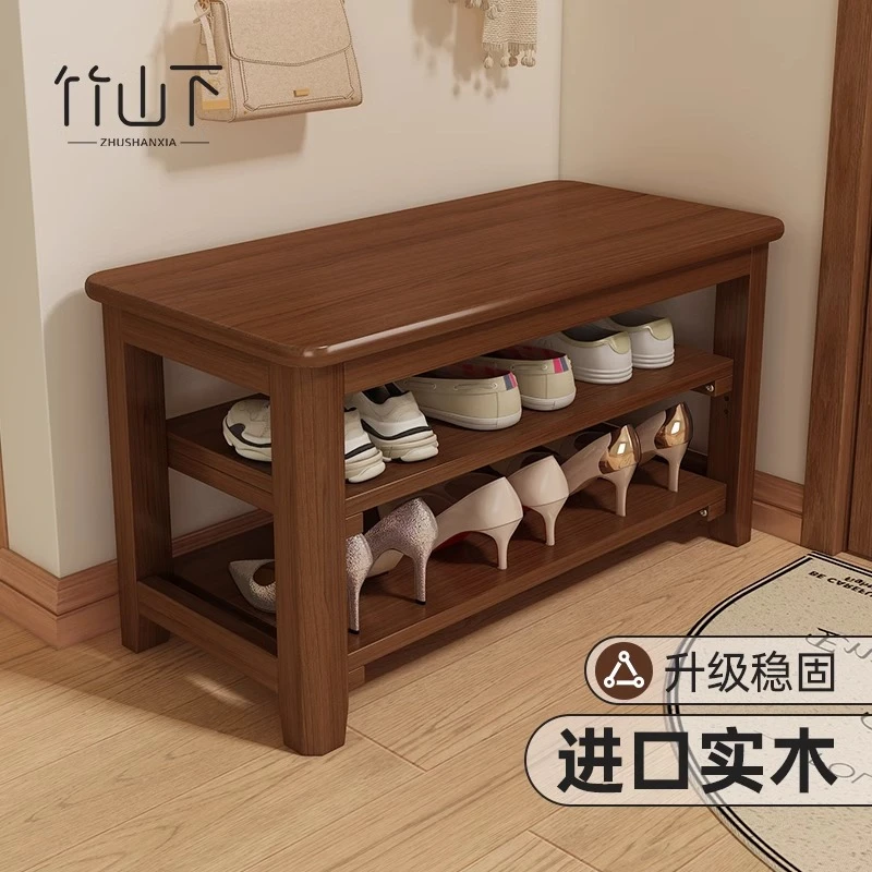 实木软包换鞋凳家用门口可坐式客厅换鞋凳入户玄关鞋柜座凳一体式