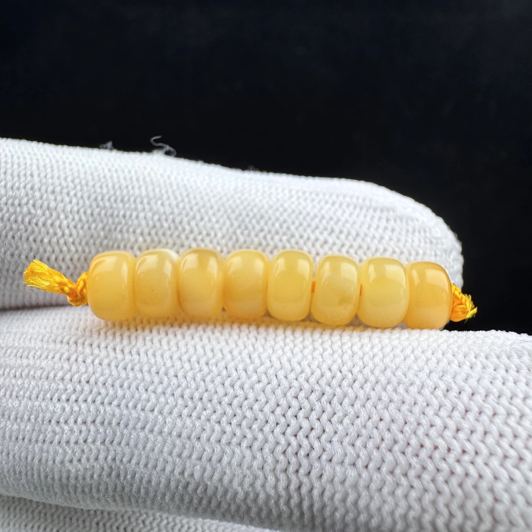 K3685天然原矿蜜蜡 隔珠6.6mm支持复检假一罚十
