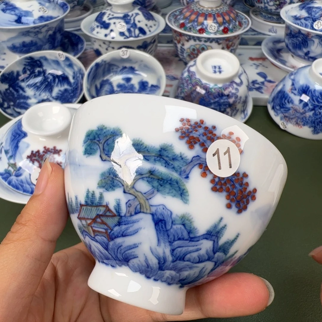景德镇纯手工纯手绘茶具木木11