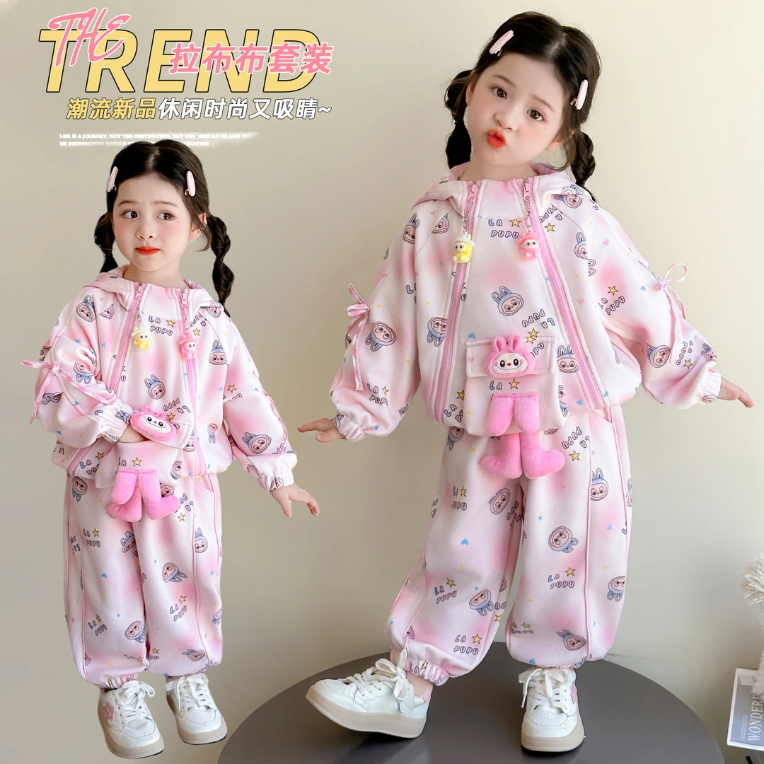 女童秋装套装2025新款4-6岁幼儿园潮款小童女宝春秋季洋气两件套