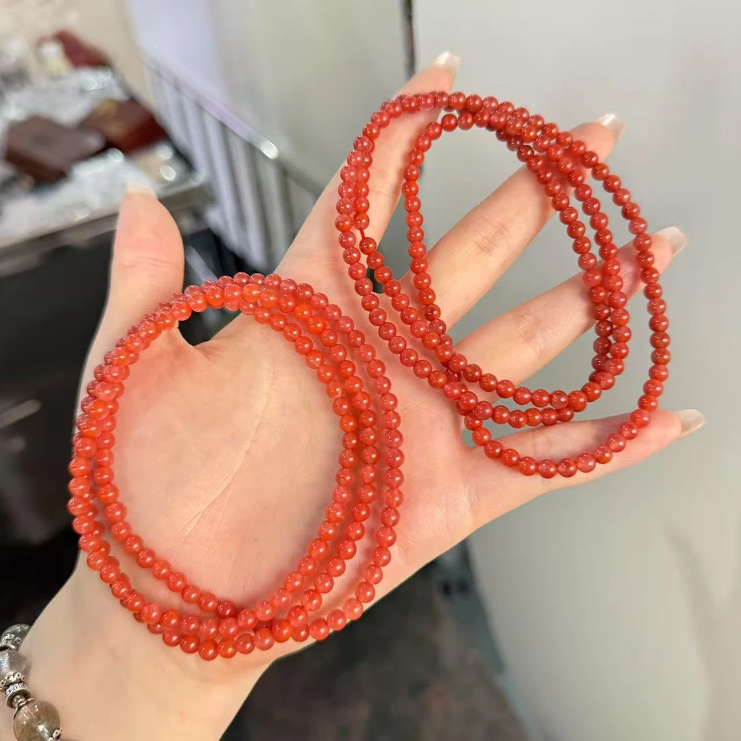 【小宝珠宝】20 T82542-南红多圈手串-多样性发一件-4mm