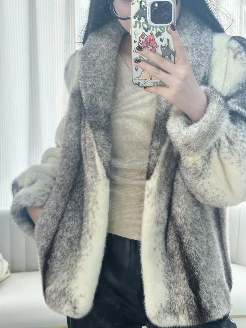 【虫小草】轻奢定制 黑十字紫标级天鹅绒水貂外套  衣长60cm