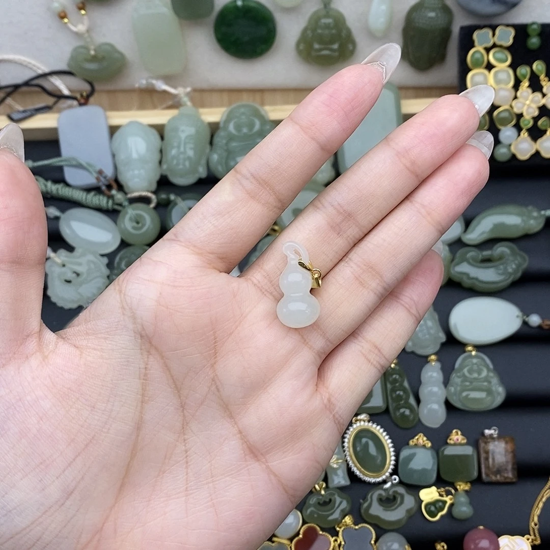 吊坠(不含链)银S925镶嵌和田玉