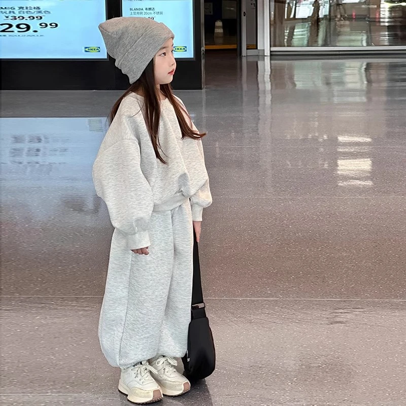 小女孩秋装套装2025新款女童运动卫衣两件套儿童春秋网红炸街穿搭