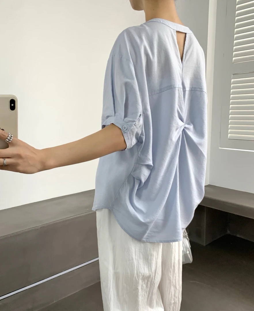 FUJIA STYLE新款时尚百搭简约纯色气质短袖T恤C5278