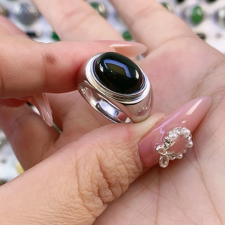 银S925镶嵌戒指玛瑙/玉髓杭**站