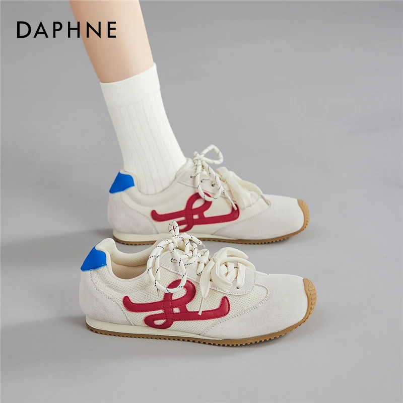 达芙妮阿甘德训鞋女款2025新款夏季网面透气复古运动休闲丑萌板鞋