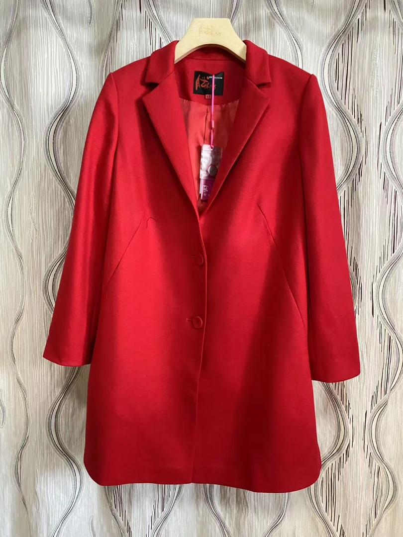 胖人坊大码女装半大衣2291 衣长90 胸围124