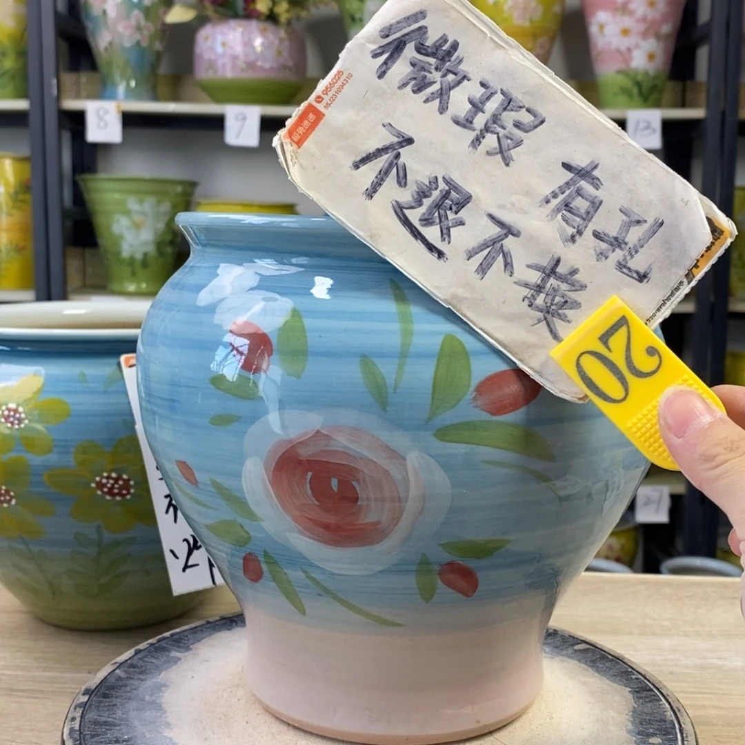 景德镇手工手绘陶瓷花盆