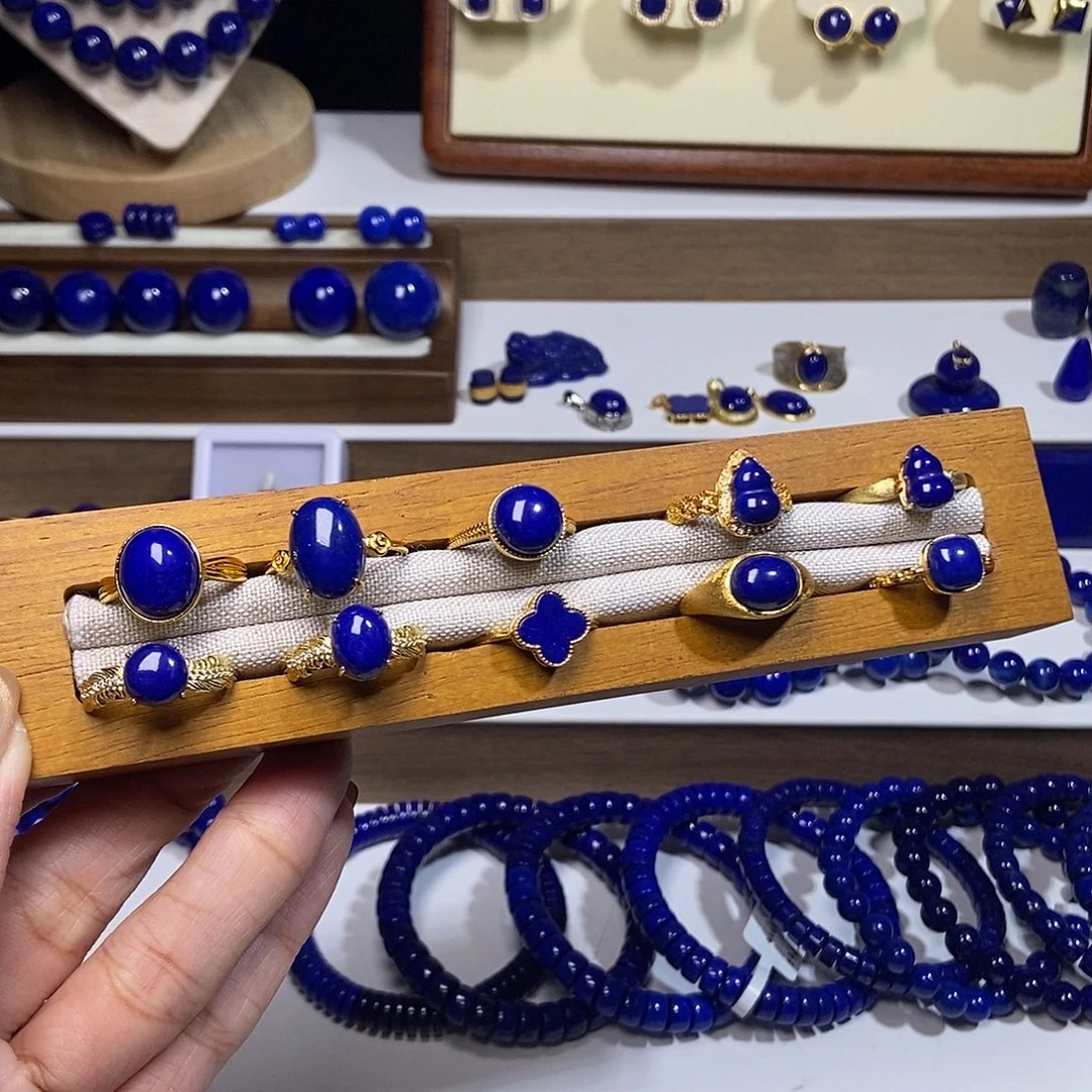 青金石银S925镶嵌戒指福利 多样性发其一  下单备注款式