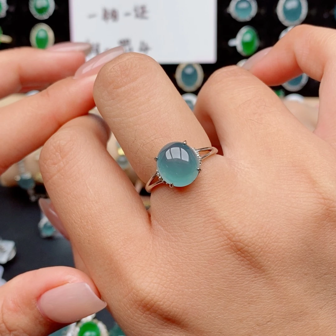 银S925镶嵌戒指翡翠