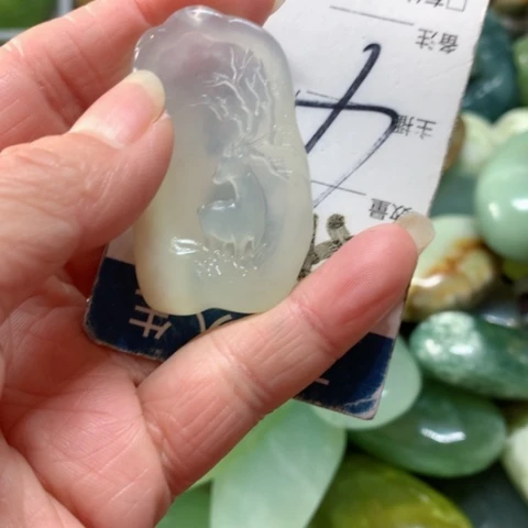 蛇纹石玉手把件未镶嵌