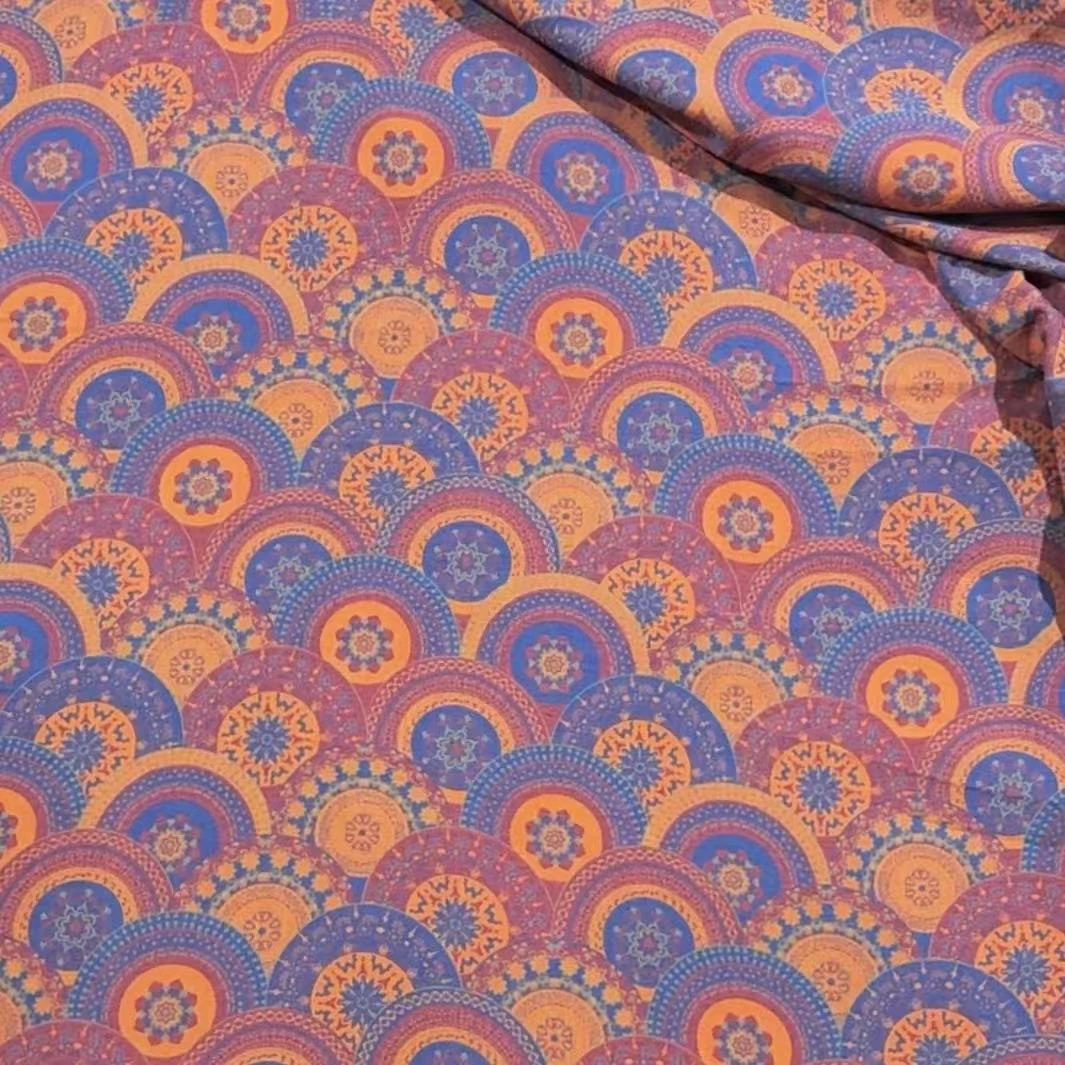 贝壳 蓝橘  2.5米布头  纯棉双层纱面料 布头