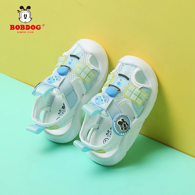 巴布豆夏款防踢防震耐磨舒适运动透气时尚柔软耐穿女童机能学步鞋