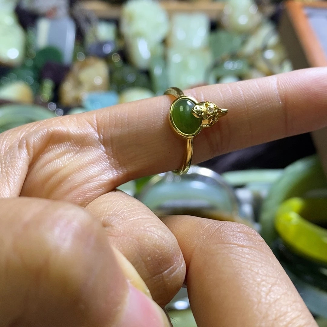 合金戒指和田玉多样性发货