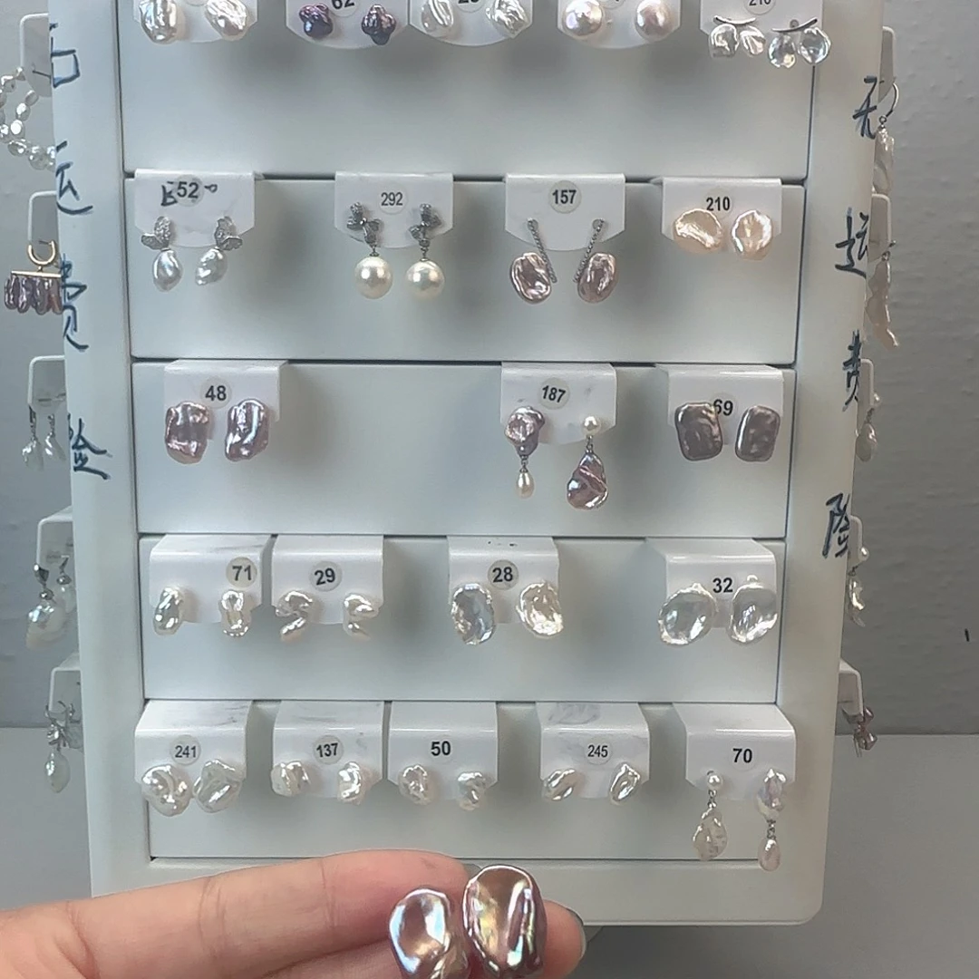 欣***颖琉璃纯铜合金淡水耳饰耳饰333433