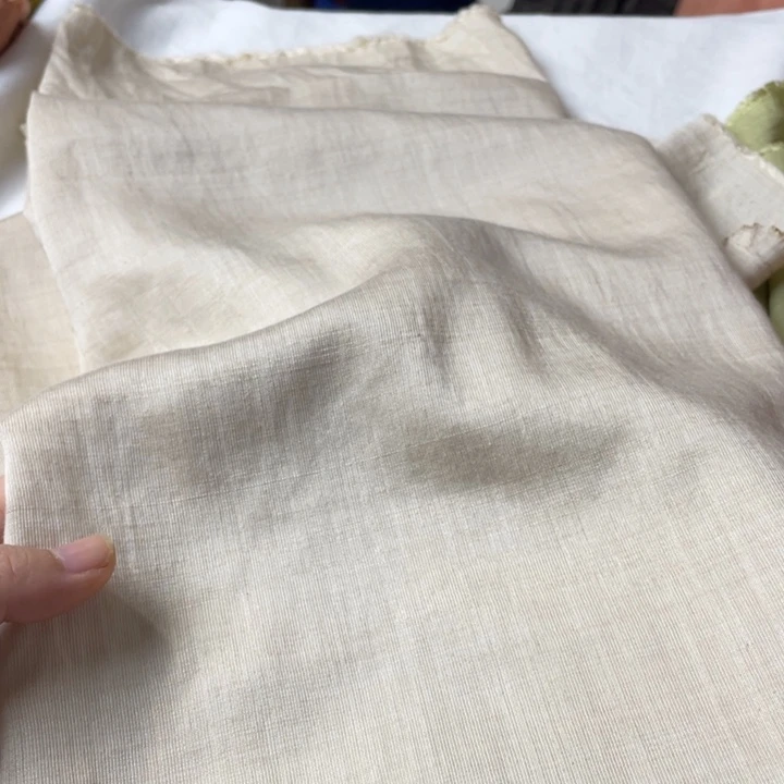 杏色棉麻1米。