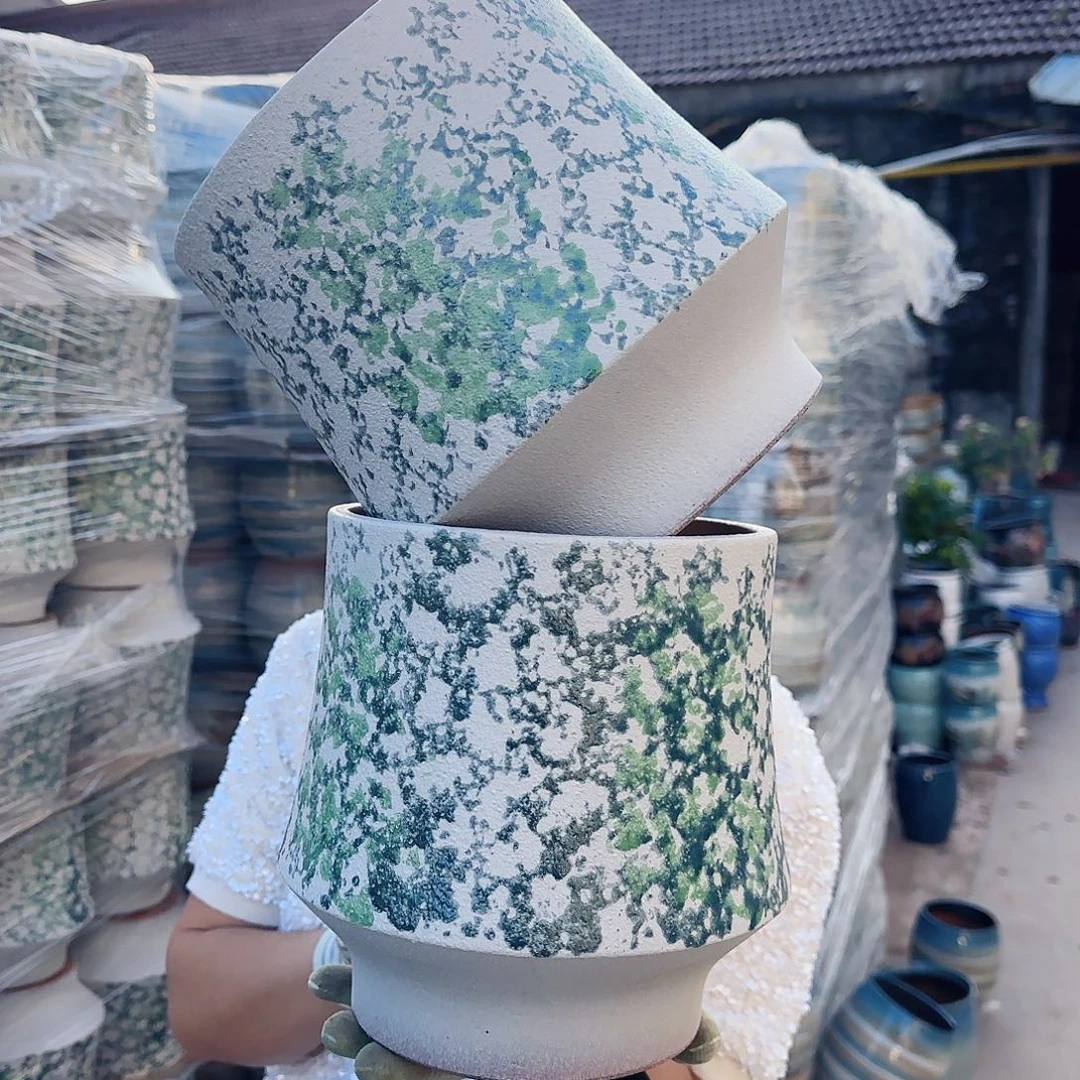 紫砂花盆高21口18