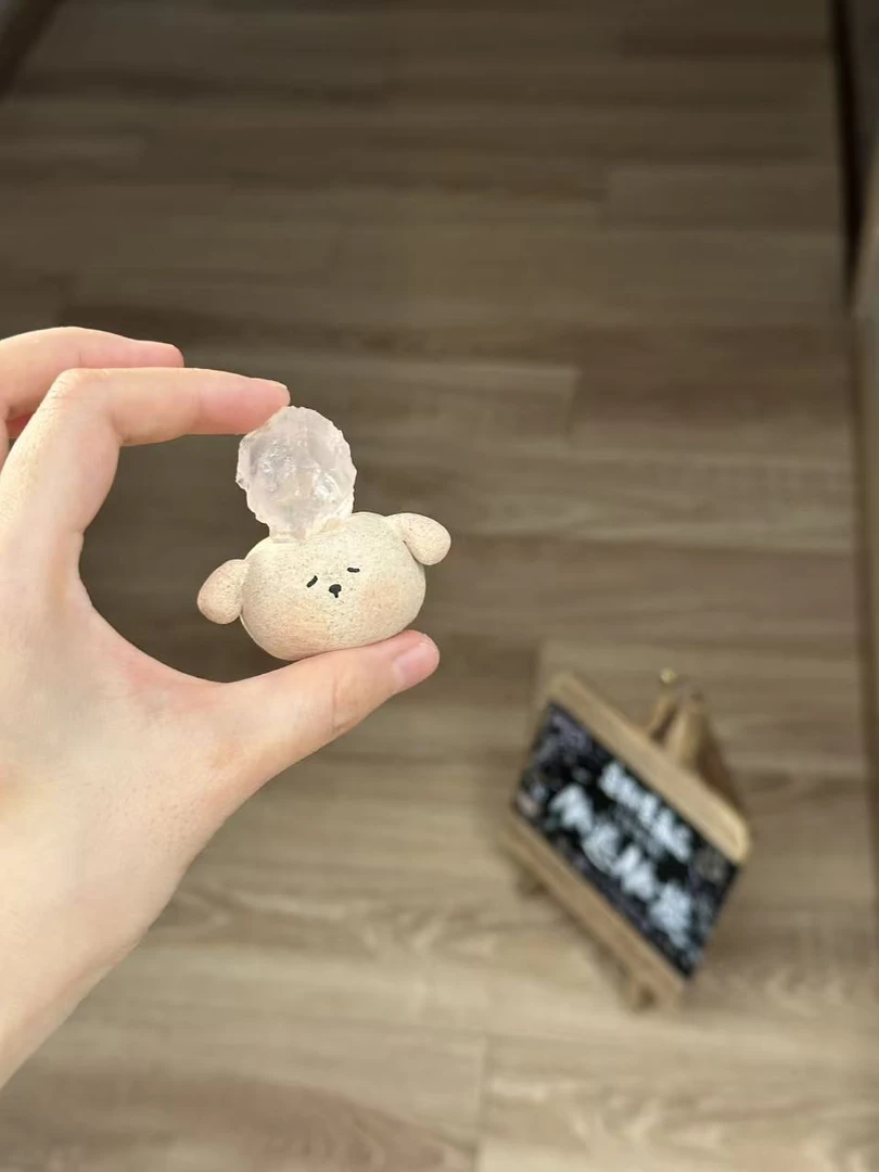 水晶小豆丁可爱粉水委屈小狗