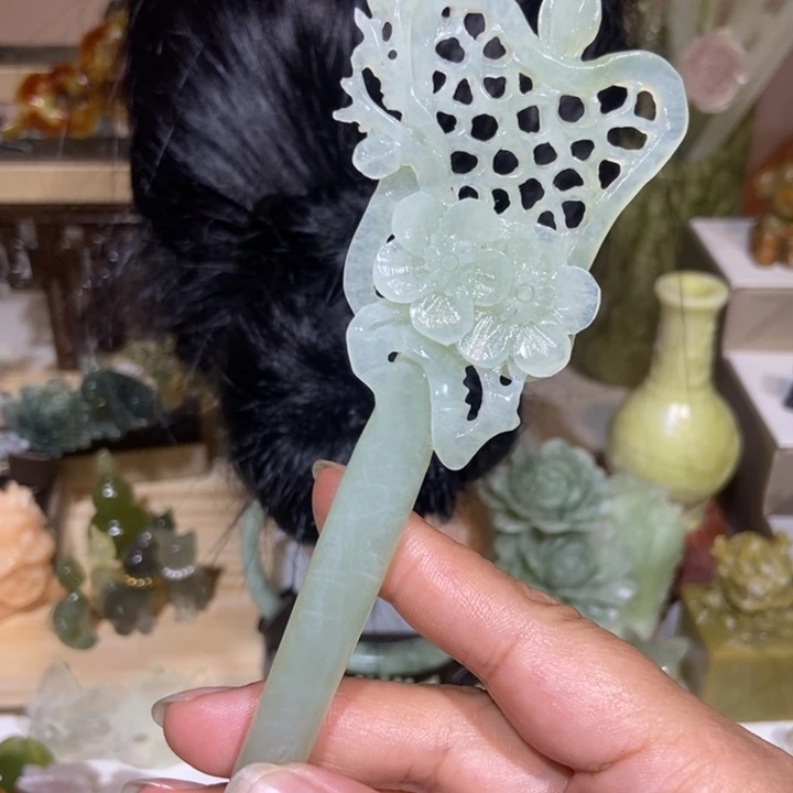 小***胖蛇纹石玉未镶嵌发饰