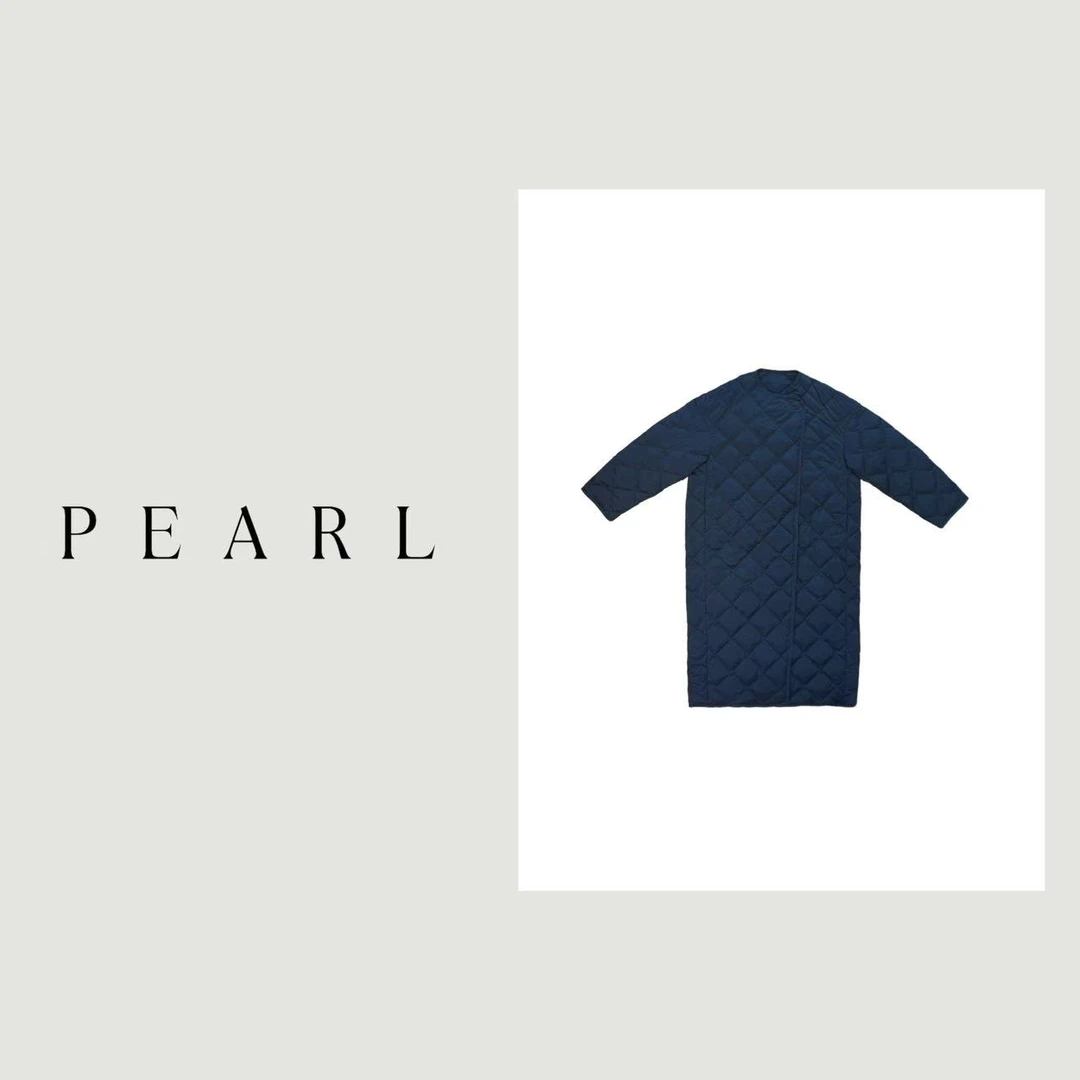 PEARL  极简百搭“霍尔多巴吉90白鹅绒”廓形圆领菱格鹅绒服