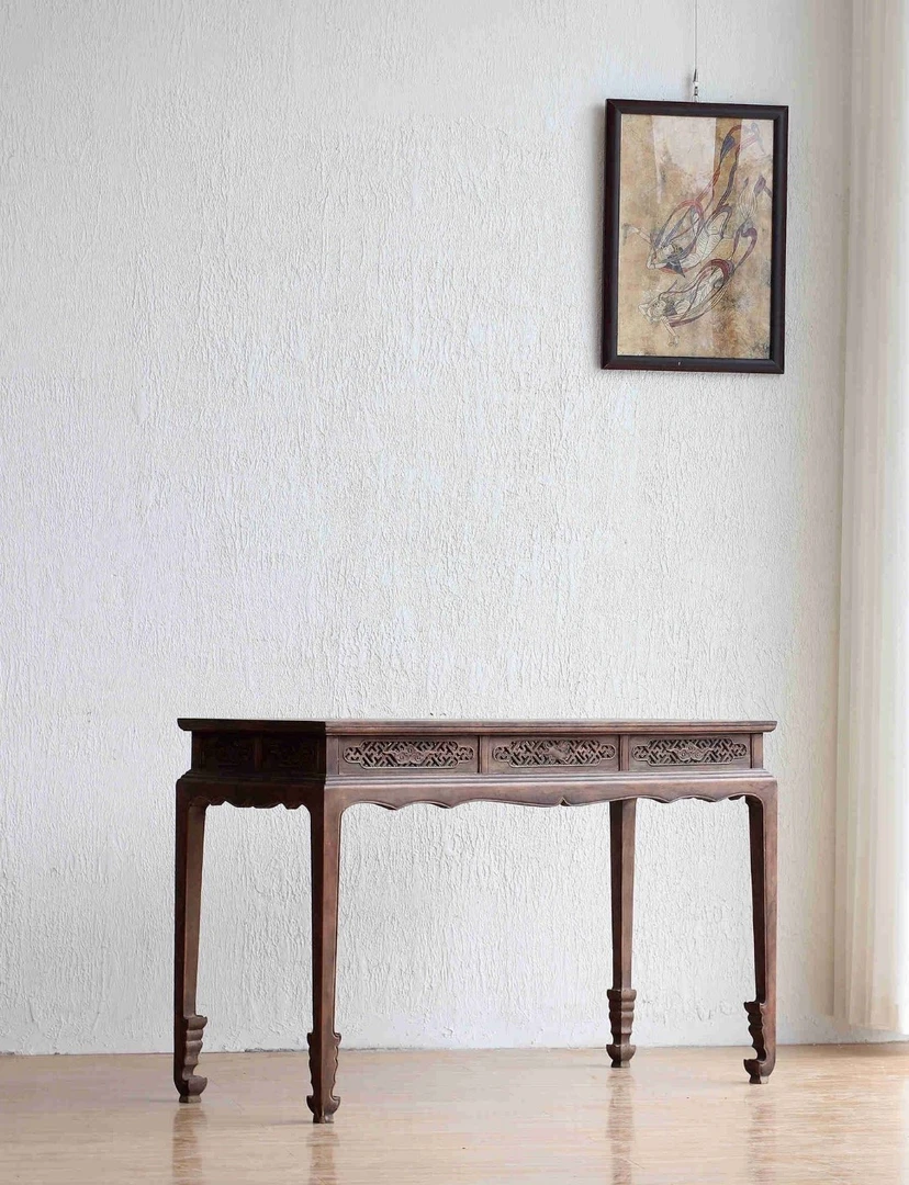 书桌新中式书房胡桃色写字台桌子古典客厅家具家用大书案