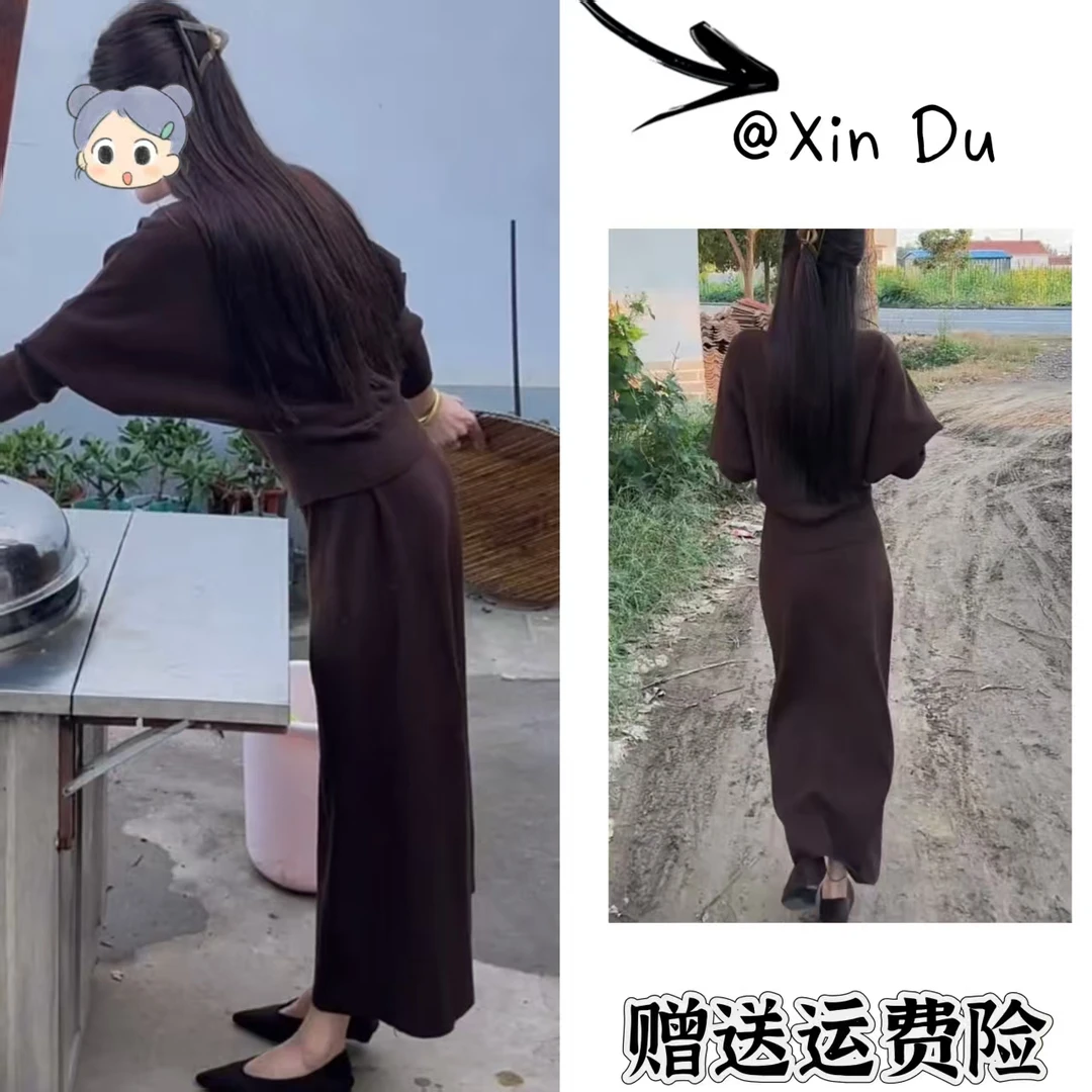 2025秋季新款时尚显瘦气质女士网红洋气两件套百搭款D22570