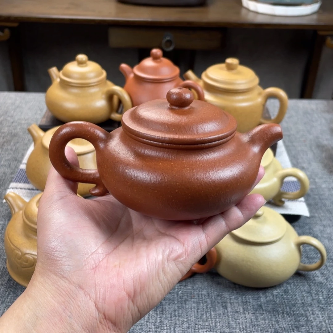 茶壶紫砂红降坡仿古全手30目200