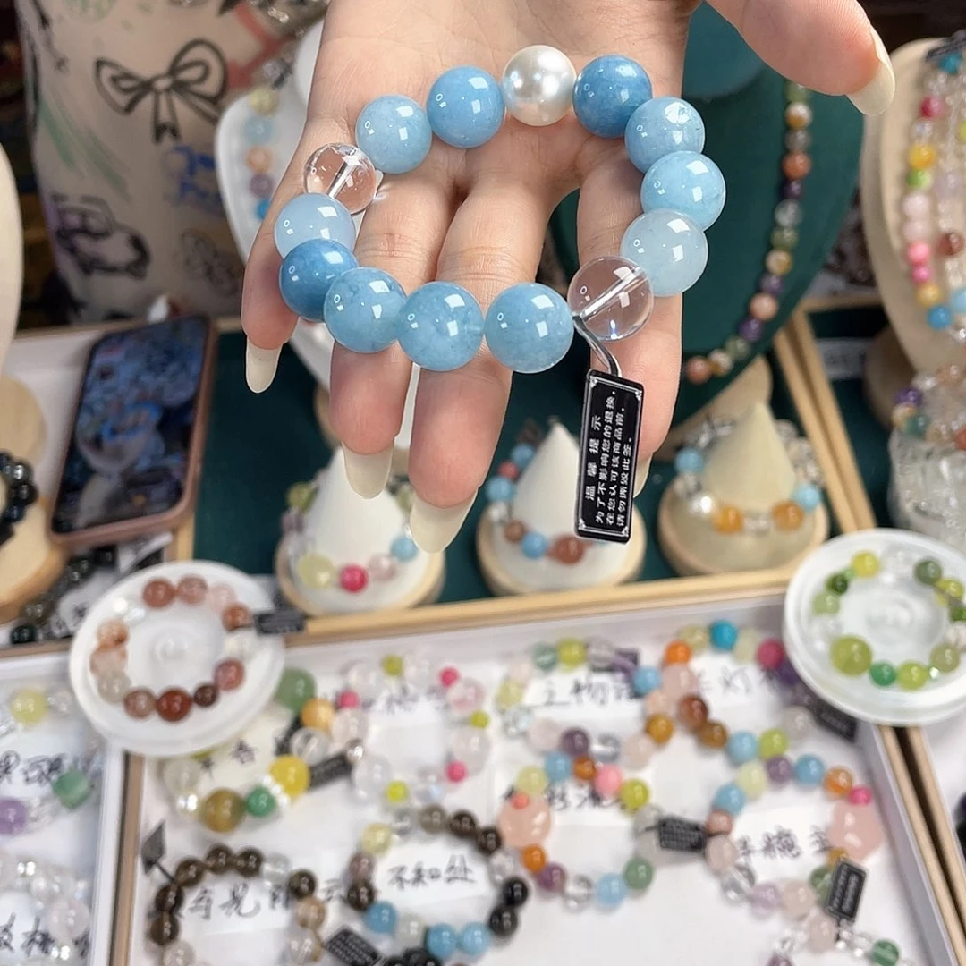 水晶手链银S925镀金镶嵌