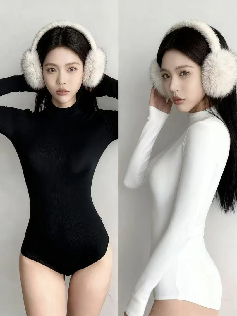 纯棉高品质内搭连体衣打底衫女秋冬洋气新款时尚个性欧货上衣T恤