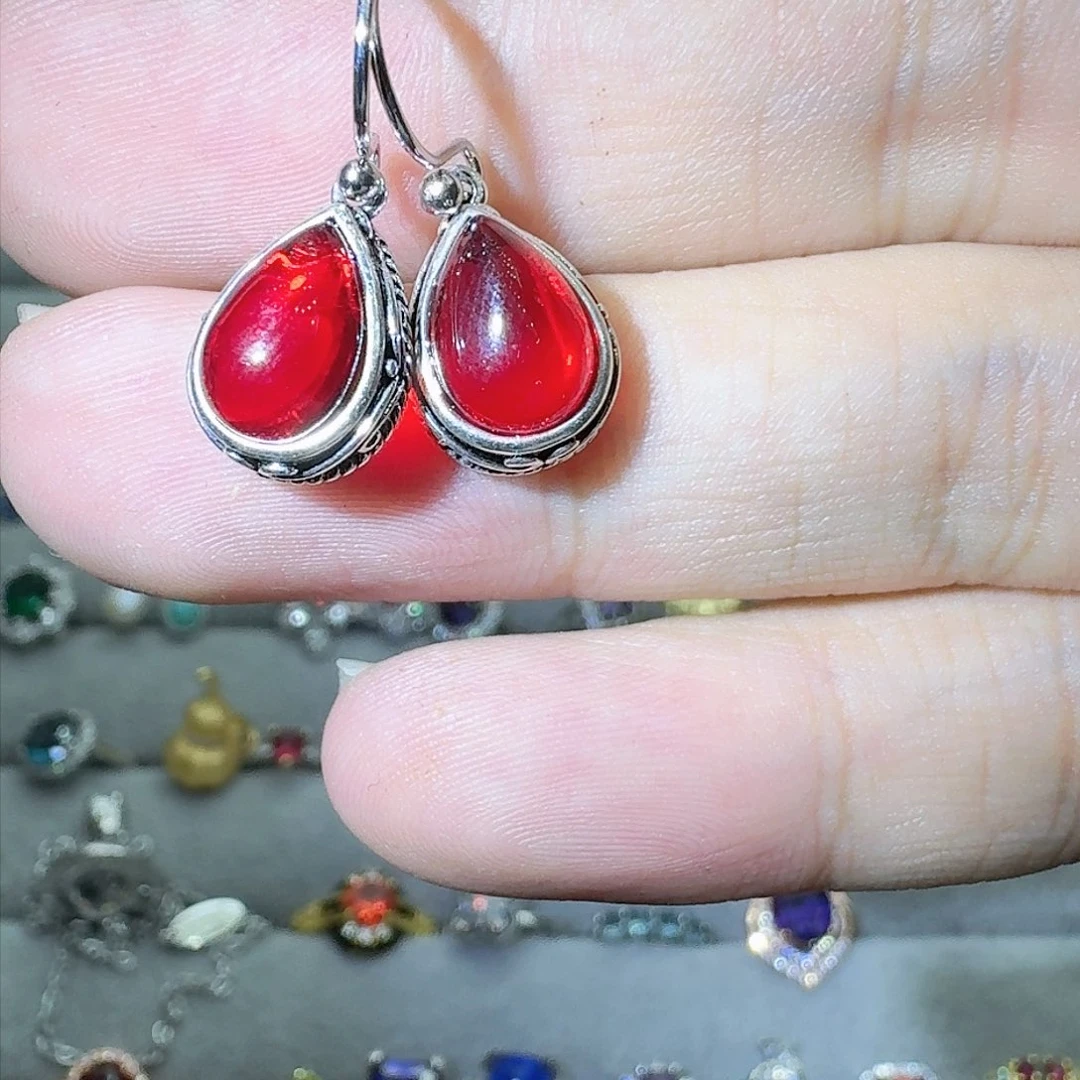 绿水晶戒指银S925镶嵌