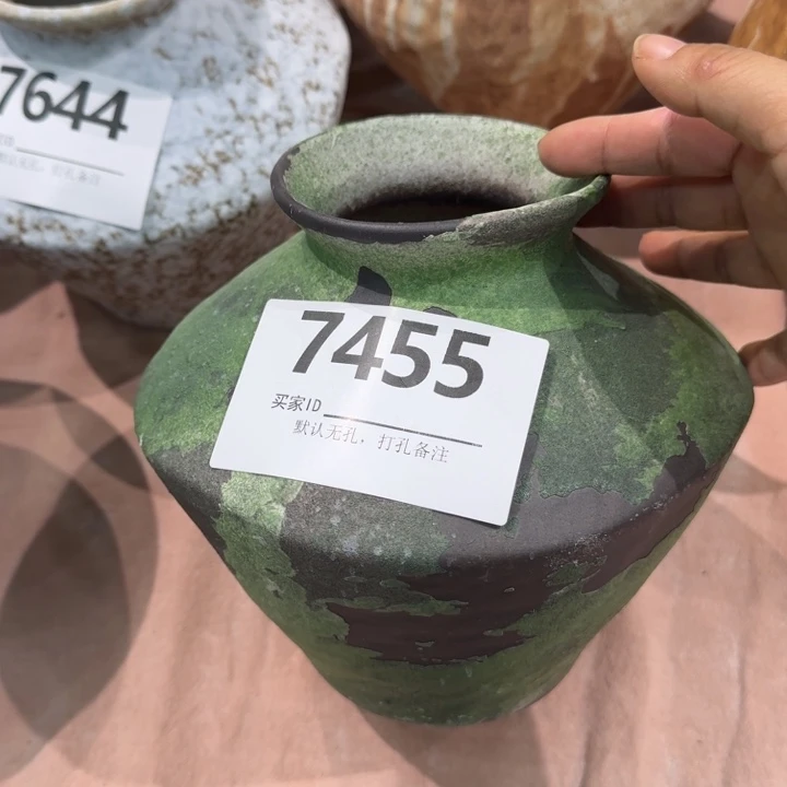 瓷片景德镇高温花器编码7455高17口6默认无孔