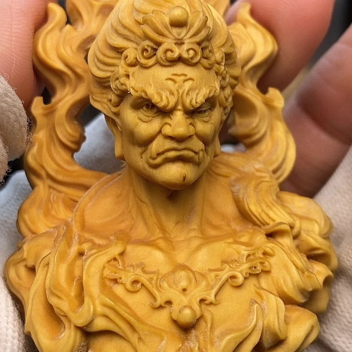 木黄杨木不动明王摆件