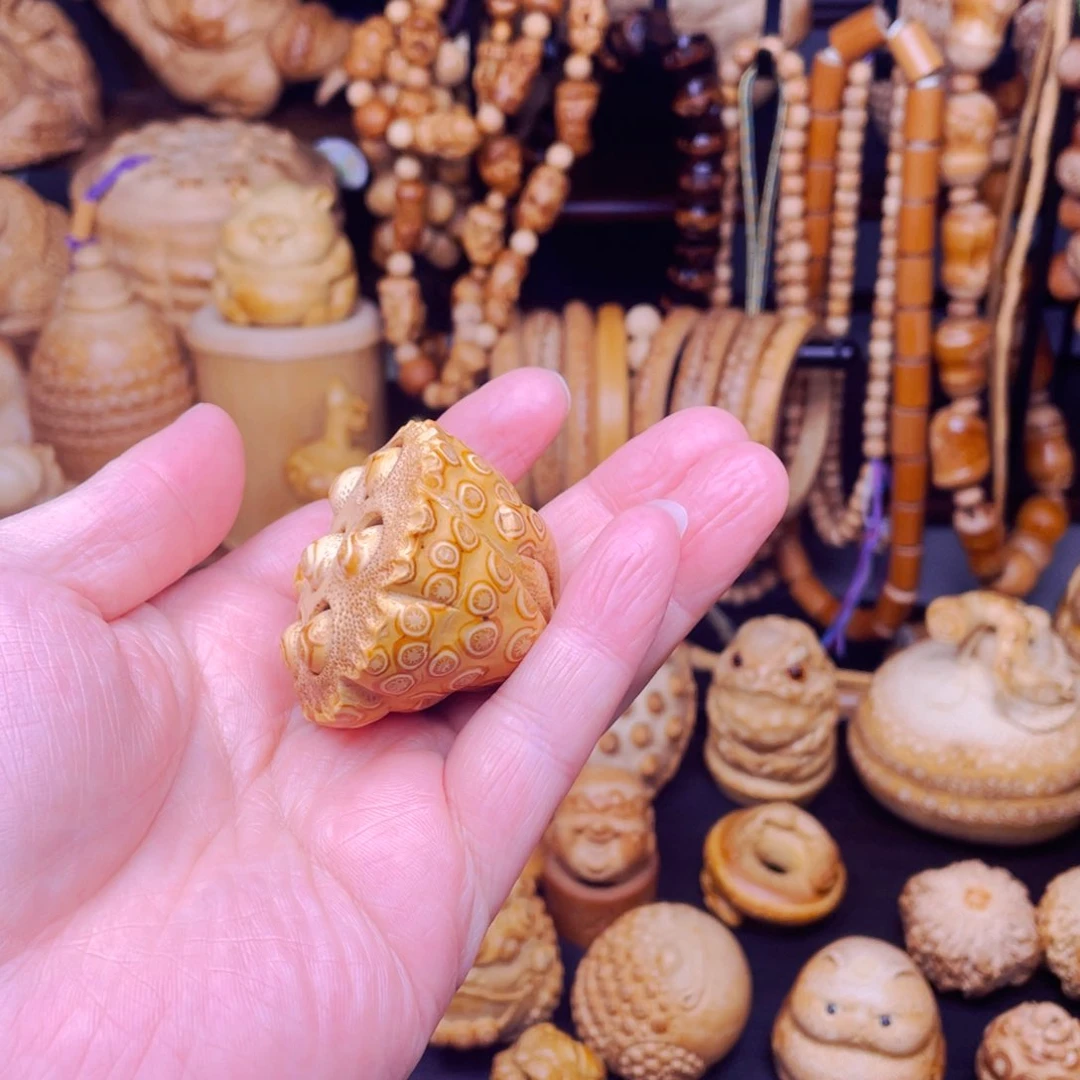 竹竹根雕莲蓬把玩件