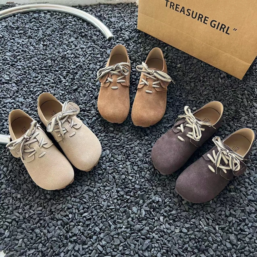 新款复古软底舒适吐司勃肯系带女鞋A8191