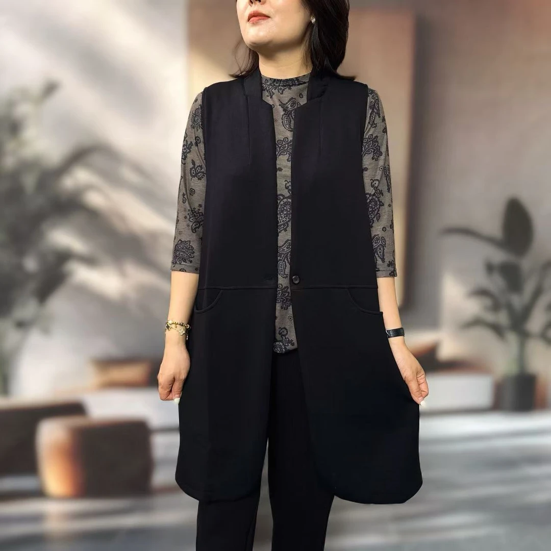 T-50中长款精致丽人时尚百搭新款马甲女款2025新款爆款