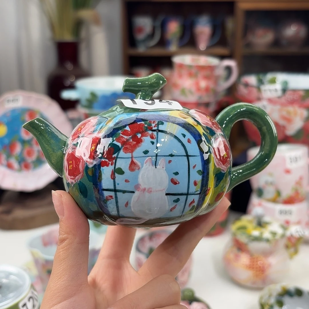 瓷片景德镇手绘高温釉下彩陶瓷茶具